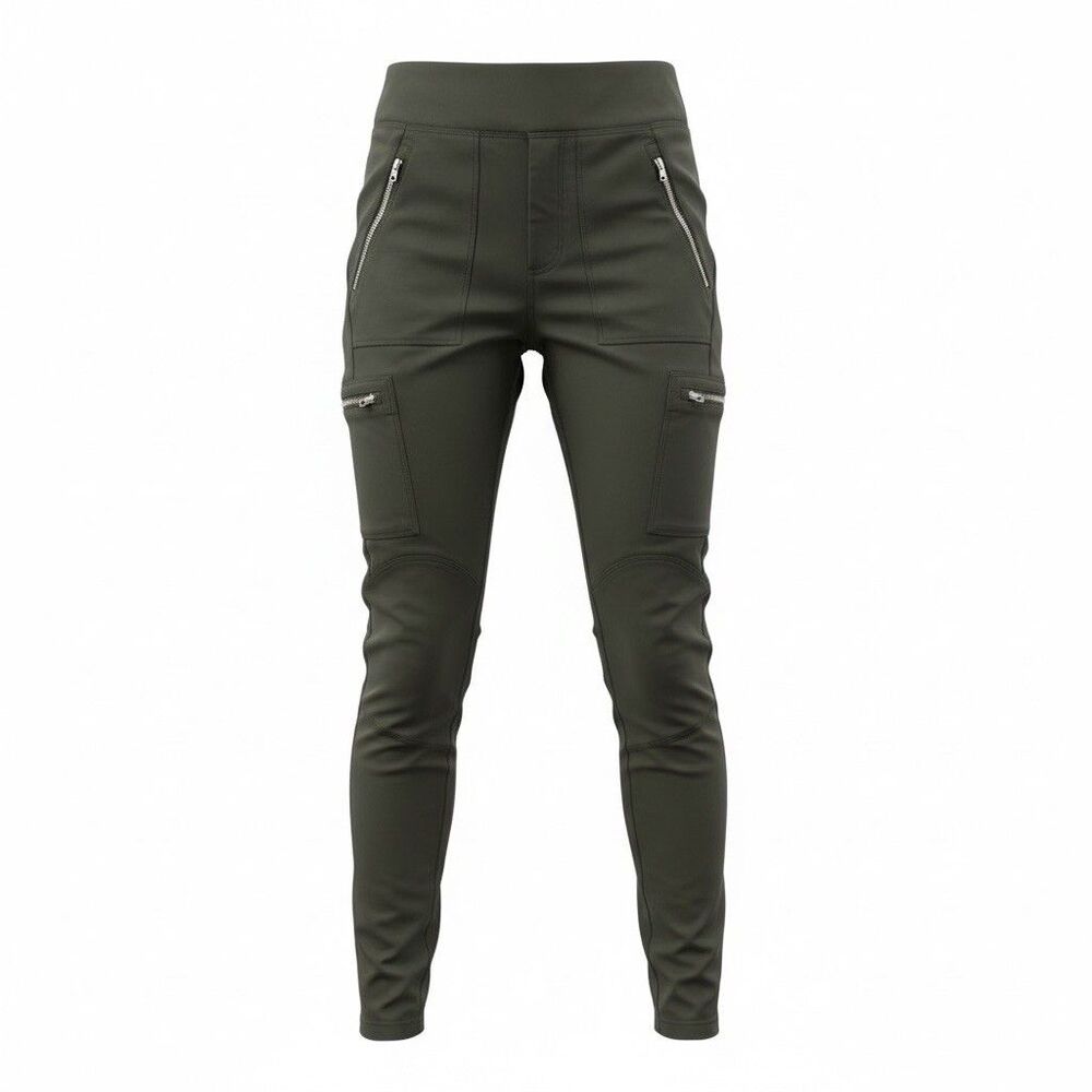 Athleta Hybrid Trek Jogger Legging Pants Womens 6 Green Logo Tapered Leg Zip